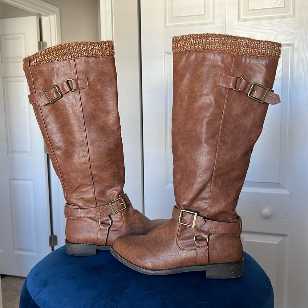 Talisa Sweater Cuff Cognac Riding Boot